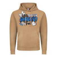Little Sister Biggest Fan Volleyball Vintage Hoodie | Teevron