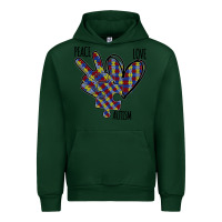 Forest Green Peace Love Autism Urban Hoodie - Bettercallsaul