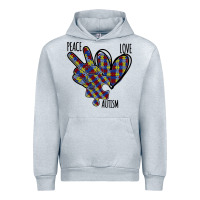 Heather Grey Peace Love Autism Urban Hoodie - Bettercallsaul