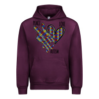 Mauve Wine Peace Love Autism Urban Hoodie - Bettercallsaul