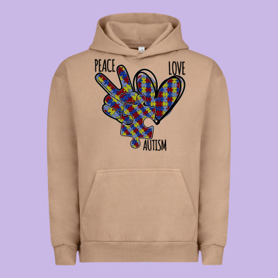 Peace Love Autism Urban Hoodie Designed By Bettercallsaul