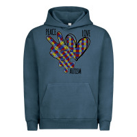 Pigment Midnight Navy Peace Love Autism Urban Hoodie - Bettercallsaul