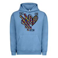 Pigment Pebble Blue Peace Love Autism Urban Hoodie - Bettercallsaul