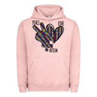Pigment Salmon Peace Love Autism Urban Hoodie - Bettercallsaul