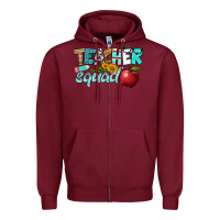 Burgundy teacher squad Zipper Hoodie - BundleAndBundleShop