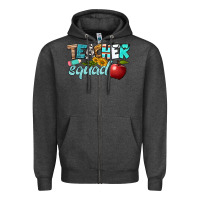 Charcoal Heather teacher squad Zipper Hoodie - BundleAndBundleShop