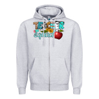 Heather Grey teacher squad Zipper Hoodie - BundleAndBundleShop