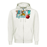 Oatmeal Heather teacher squad Zipper Hoodie - BundleAndBundleShop