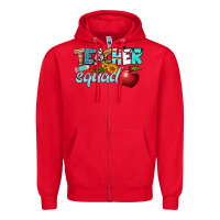 Red teacher squad Zipper Hoodie - BundleAndBundleShop