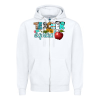 White teacher squad Zipper Hoodie - BundleAndBundleShop