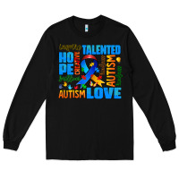 Black autism  words Long Sleeve Tee - AdoDesignShop