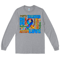 Heather Grey autism  words Long Sleeve Tee - AdoDesignShop
