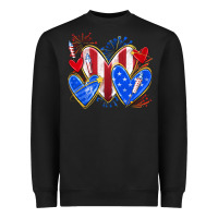 Black 4th of july hearts Heavyweight Sweatshirt - texasbilliewilder