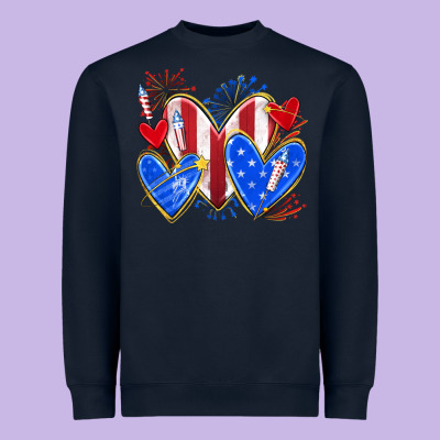 Heavyweight Sweatshirt 4th of july hearts