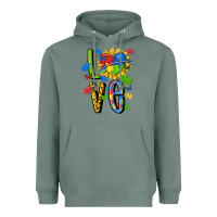 Sage autism love Heavyweight Hoodie - MaliasSmallBusiness