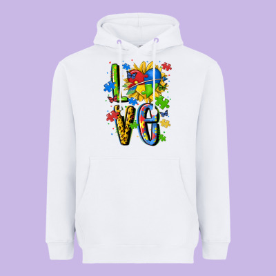 Autism Love Heavyweight Hoodie Designed By Maliassmallbusiness
