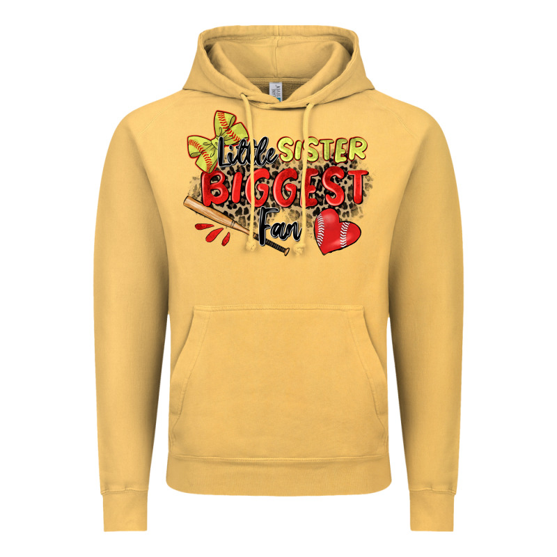Little Sister Biggest Fan Softball Vintage Hoodie by Zillion Design Studio | Teevron