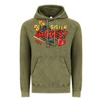 Vintage Olive little sister biggest fan softball Vintage Hoodie - Zillion Design Studio