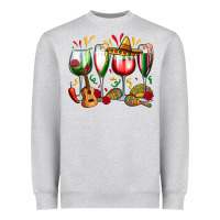 Heather Grey mexico wine glasses Heavyweight Sweatshirt - Zillion Design Studio