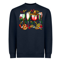 Navy mexico wine glasses Heavyweight Sweatshirt - Zillion Design Studio