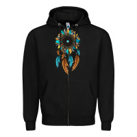 Black dreamer catcher sunflower Zipper Hoodie - JahusDesignShop