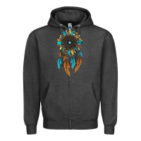 Charcoal Heather dreamer catcher sunflower Zipper Hoodie - JahusDesignShop
