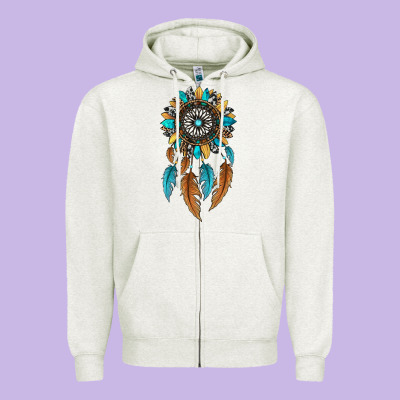 Dreamer Catcher Sunflower Zipper Hoodie Designed By Jahusdesignshop