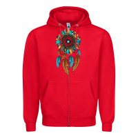 Red dreamer catcher sunflower Zipper Hoodie - JahusDesignShop
