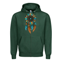 Sports Green dreamer catcher sunflower Zipper Hoodie - JahusDesignShop