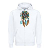 White dreamer catcher sunflower Zipper Hoodie - JahusDesignShop
