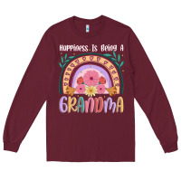 Burgundy happiness is being a grandma Long Sleeve Tee - JahusDesignShop