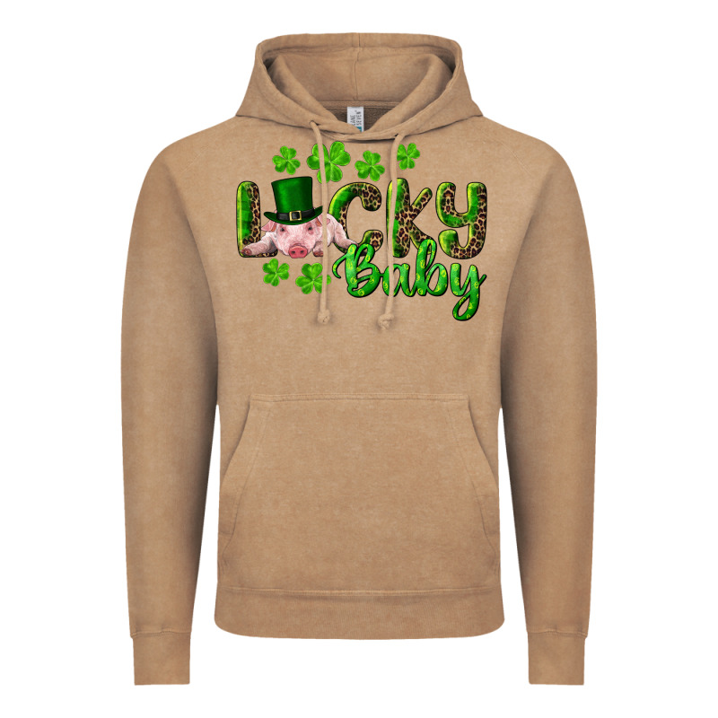 Lucky Baby With Pig Vintage Hoodie by RanaPortraitStore | Teevron