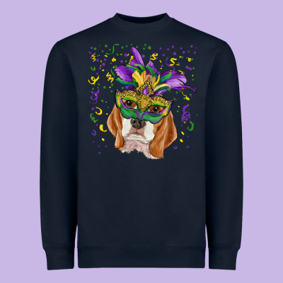 Heavyweight Sweatshirt mardi gras  mask beagle