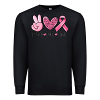 Black peace love cure breast cancer Premium Sweatshirt - MaliasSmallBusiness