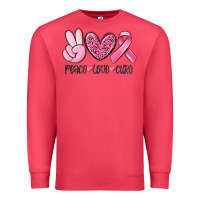 Cardinal peace love cure breast cancer Premium Sweatshirt - MaliasSmallBusiness
