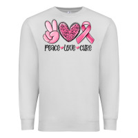 Dove Grey peace love cure breast cancer Premium Sweatshirt - MaliasSmallBusiness