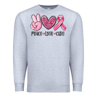 Heather Grey peace love cure breast cancer Premium Sweatshirt - MaliasSmallBusiness