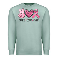 Seafoam peace love cure breast cancer Premium Sweatshirt - MaliasSmallBusiness