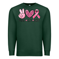 Sports Green peace love cure breast cancer Premium Sweatshirt - MaliasSmallBusiness