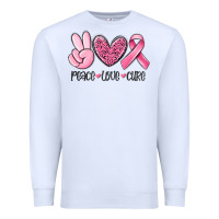 White peace love cure breast cancer Premium Sweatshirt - MaliasSmallBusiness