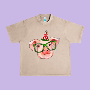 Pig Christmas Urban Heavy Tee Designed By Ranaportraitstore