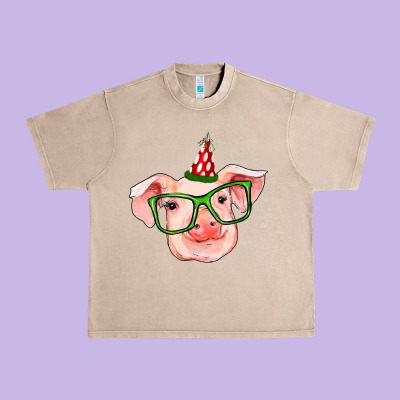 Pig Christmas Urban Heavy Tee Designed By Ranaportraitstore