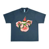 Midnight Navy pig christmas Urban Heavy Tee - RanaPortraitStore
