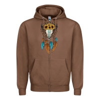 Chestnut dreamer catcher bull skull Zipper Hoodie - JahusDesignShop