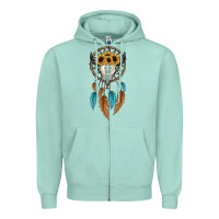 Seafoam dreamer catcher bull skull Zipper Hoodie - JahusDesignShop