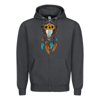 Smoke dreamer catcher bull skull Zipper Hoodie - JahusDesignShop