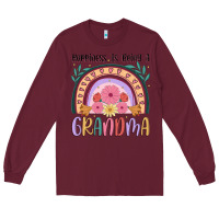 Burgundy happiness is being a grandma Long Sleeve Tee - JahusDesignShop