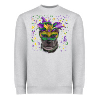Heather Grey mardi gras  mask pitbull Heavyweight Sweatshirt - RanaPortraitStore