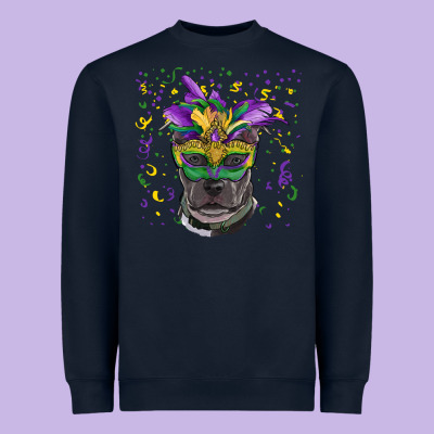 Heavyweight Sweatshirt mardi gras  mask pitbull