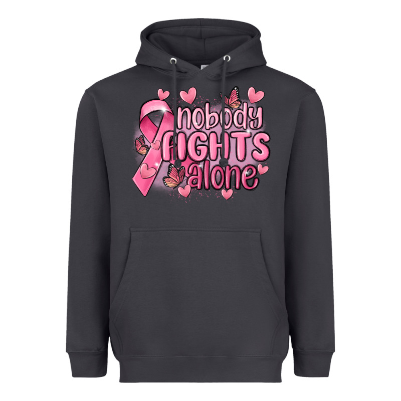 Nobody Fights Alone Cancer Heavyweight Hoodie by MaliasSmallBusiness | Teevron